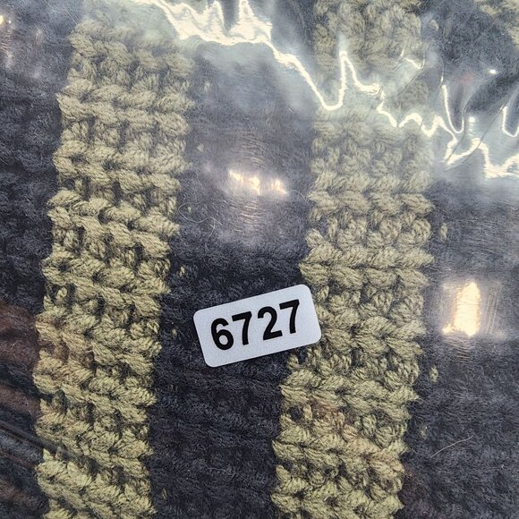 Womens Express Olive & Black Striped Knit Sweater Crew Neck Long Sleeve Size M - Picture 11 of 11